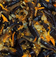 fried eggplant as a background