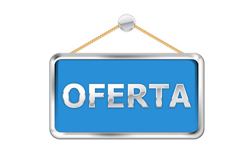 Cartel azul oferta