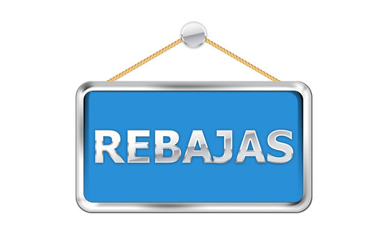 Cartel azul rebajas