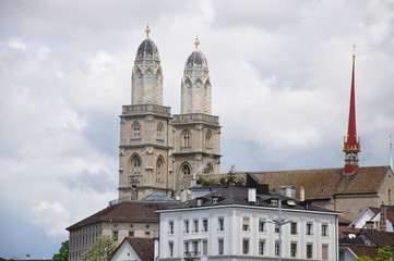 Fototapeta na wymiar Zurich, Großmünster