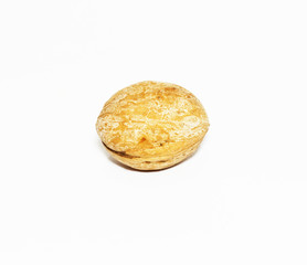 One whole Walnut on white background