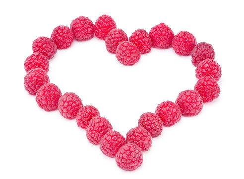 Raspberry shape as heart