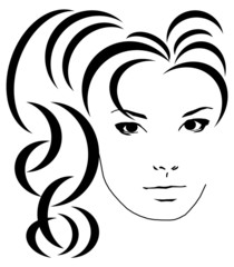 Frau mit moderner Frisur