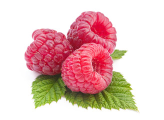 Raspberry on white