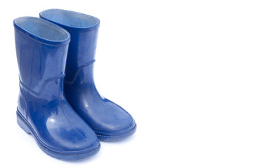 Blue rain boots