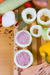 Zucchini stuffed with meat