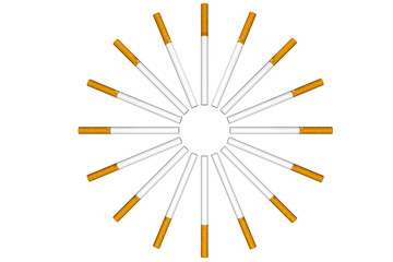 Cigarettes as circle