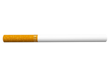 Cigarette on a white