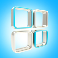 Abstract background of four boxe shelves