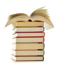 Fototapeta premium Stack of books isolated on white background
