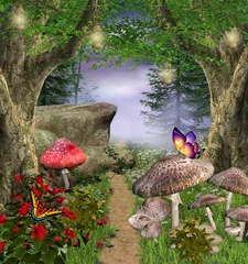 Peel and stick wall murals Fairies and elves Enchanted nature series - enchanted pathway