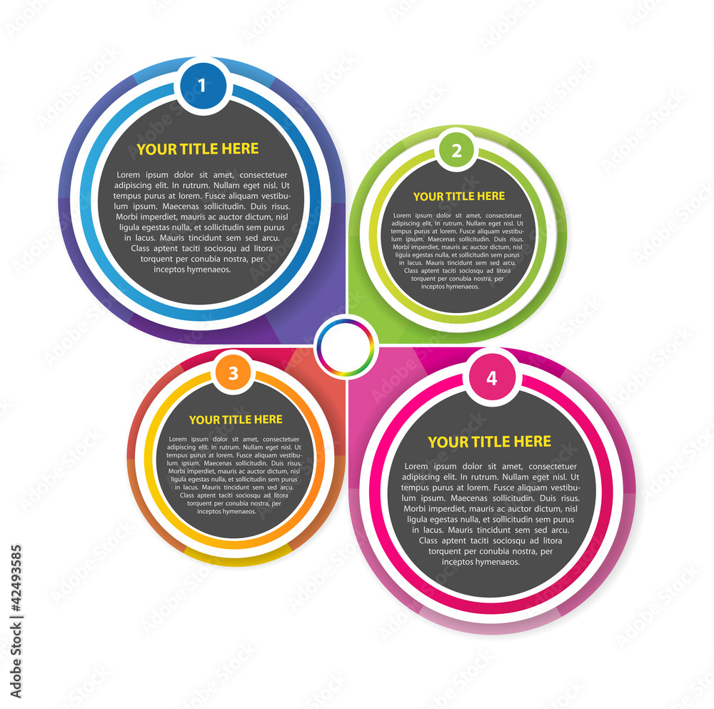 Aufkleber Abstract background scheme with four colored sections