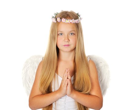 Praying angel girl
