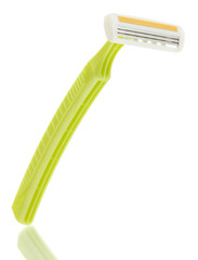 woman safety shaver isolated on white.