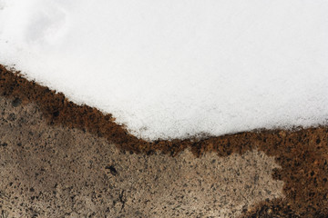 snow and rock in the background