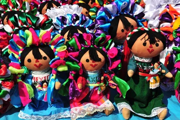 Gordijnen Mexican otomi dolls © Rafael Ben-Ari