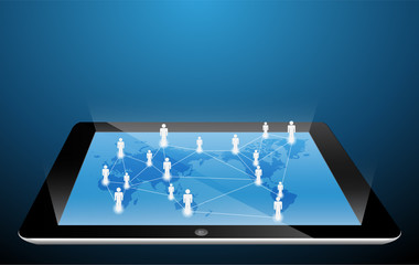 social network structure on touch-screen tablet-pc
