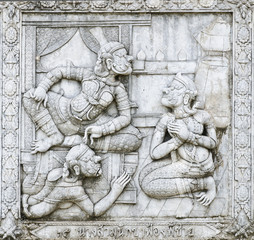 masterpiece of traditional Thai style stucco