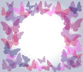 Transparent butterflies frame