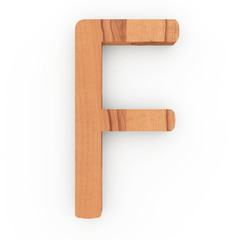 3d Font Wood Character F