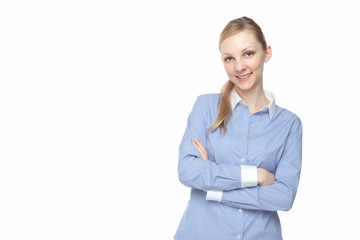 Caucasian woman arms crossed