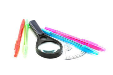 Ballpoint, magnifer and rapporteur