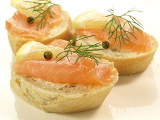Sandwiches with salmon