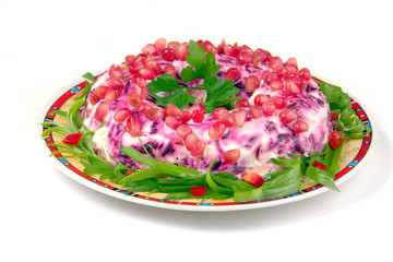 Dish Salad în a white background