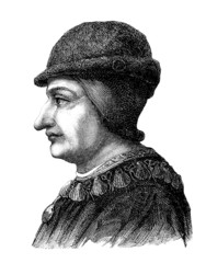 Medieval Man - 15th century (Louis XI) - obrazy, fototapety, plakaty