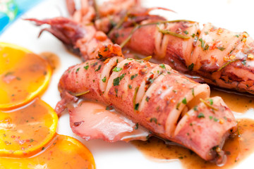 Calamari alla diavola (Squids with spicy sauce)