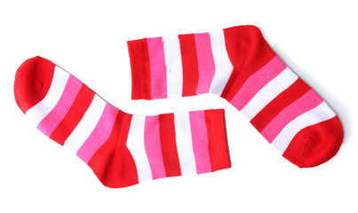 Fototapeta na wymiar striped socks isolated on white