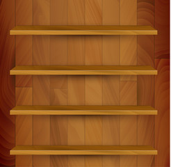 Vector wooden empty realistic bookcase © Petr Vaclavek