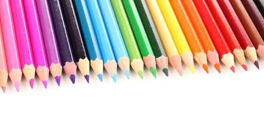 Naklejka premium Color pencils isolated on white