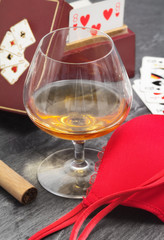 strip poker with brandy anc cigar