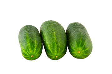 a ripe cucumber isolated on white background