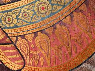 Wall art painting and texture in temple Thailand. painting about