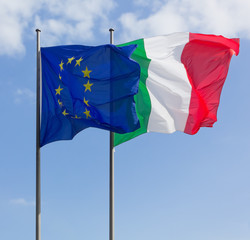 Italy and Europe Flags