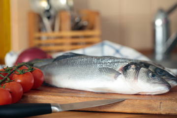 Raw sea bass