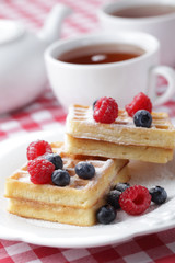 Waffles with berries