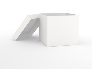 white blank open box isolated over white background