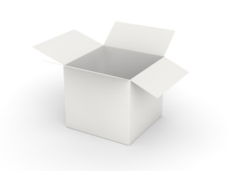 white blank open box isolated over white background