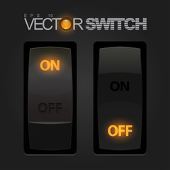 Cool Realistic Toggle Switch. Vector