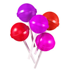 3d colorful sweet lollipops