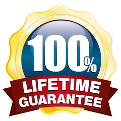 emblem button gold lifetime guarantee