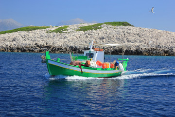 Fishing boat in the Ionian sea