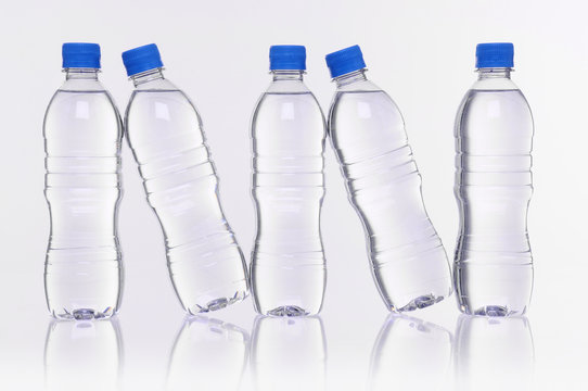 water bottles reflection