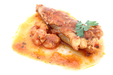 Fillet of Fish with shrimps