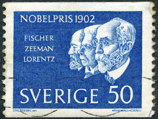 SWEDEN - 1962: shows Hermann Emil Fischer, Pieter Zeeman and Hen