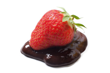 fraise fondue au chocolat