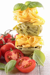 raw pasta and ingredients